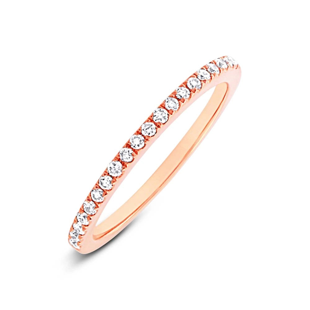 14K Rose Gold Diamond Band