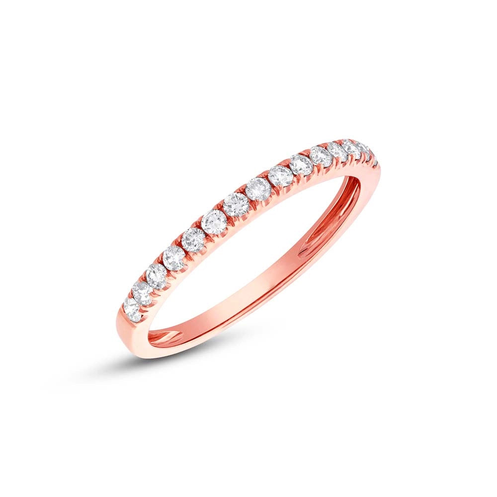 14K Rose Gold Diamond Band