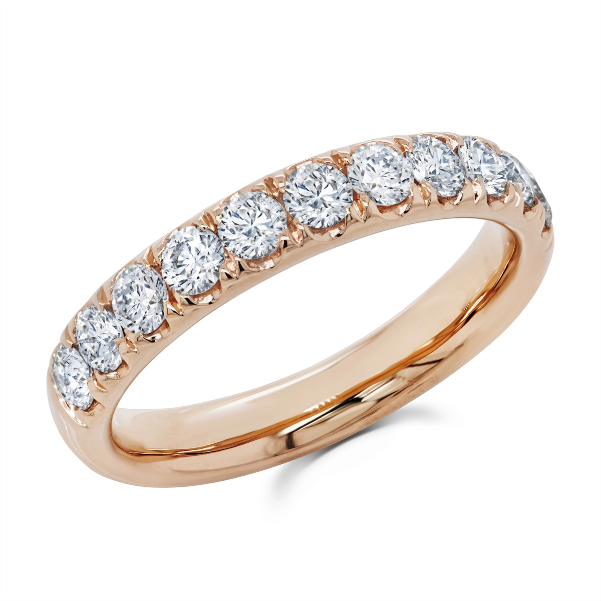 14K Rose Gold Diamond Band