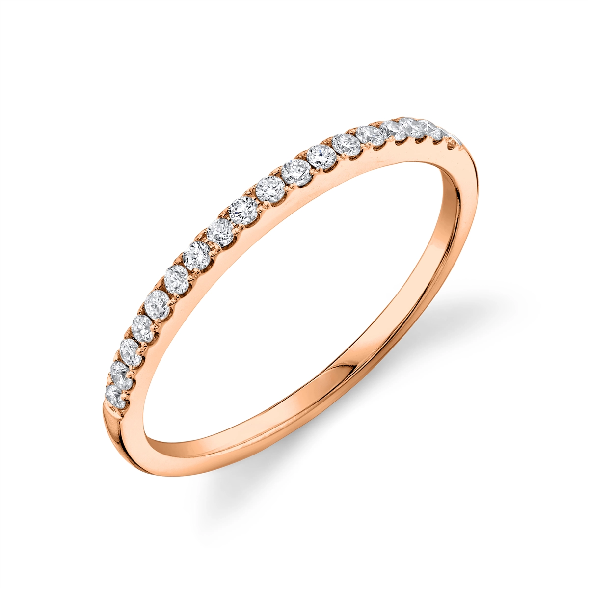 14K Rose Gold Diamond Band