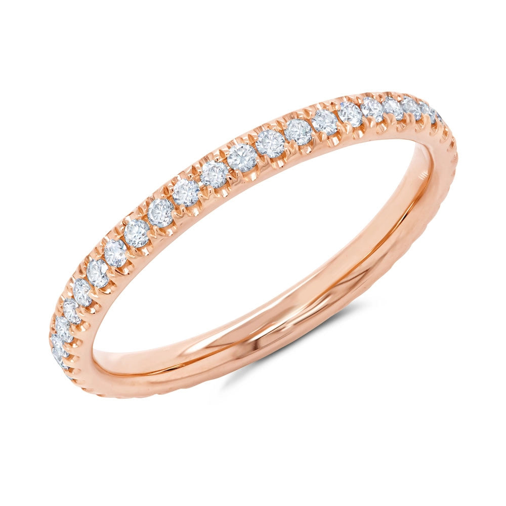 14K Rose Gold Diamond Eternity Band