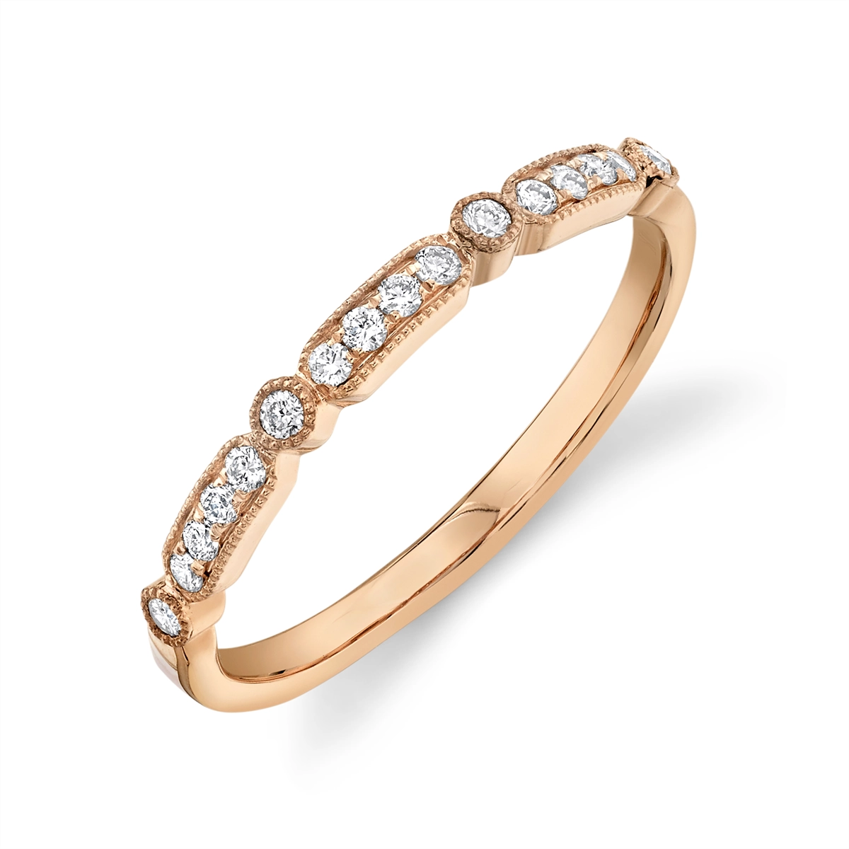 14K Rose Gold Fancy Diamond Band