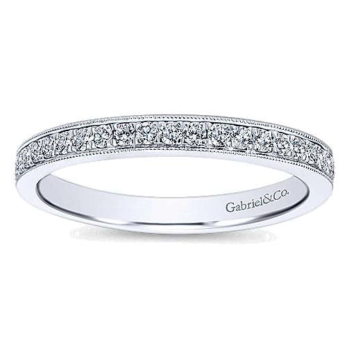 14K White Gold Diamond Band