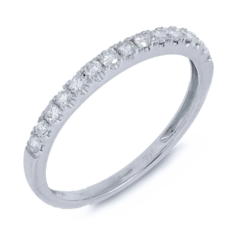 14K White Gold Diamond Band