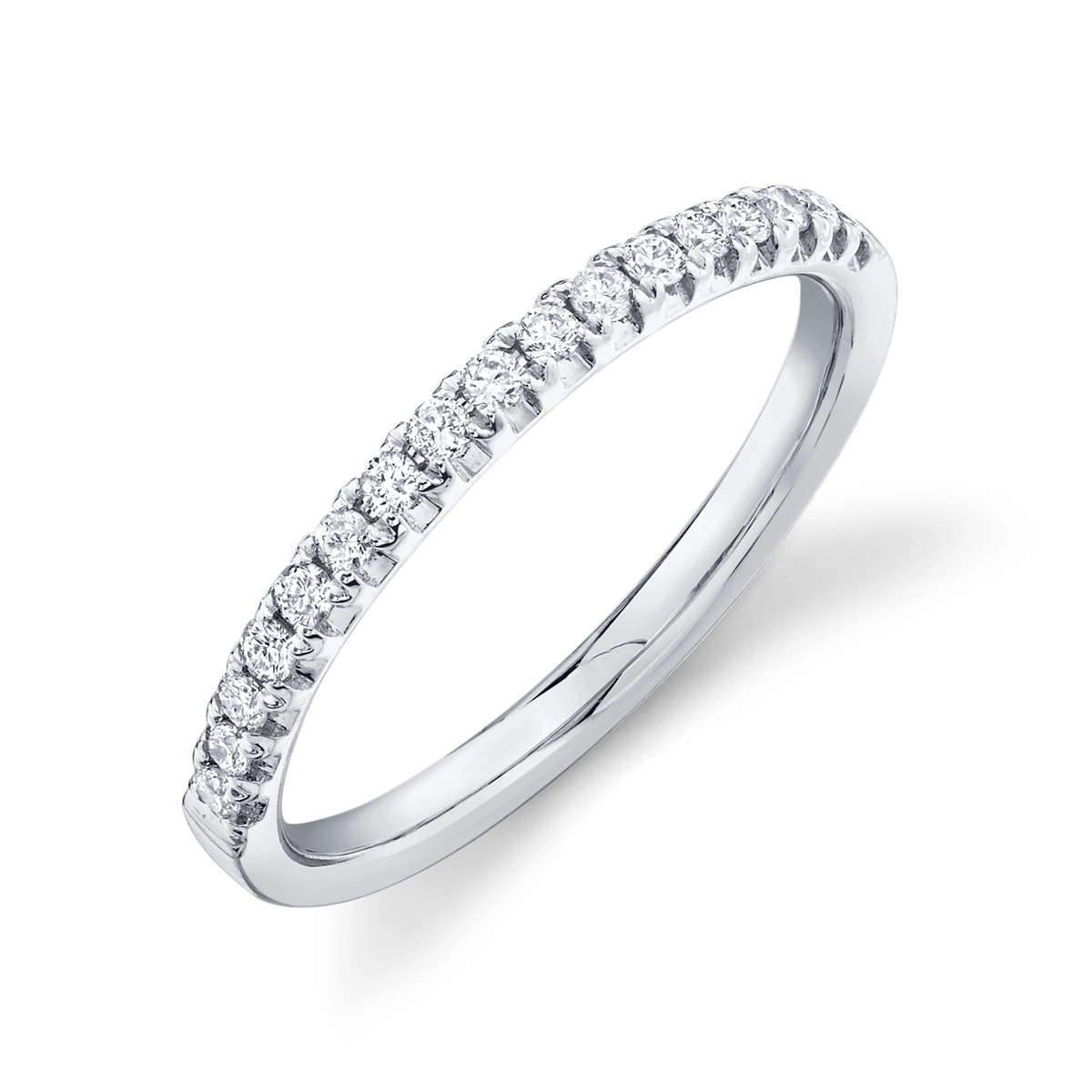 14K White Gold Diamond Band