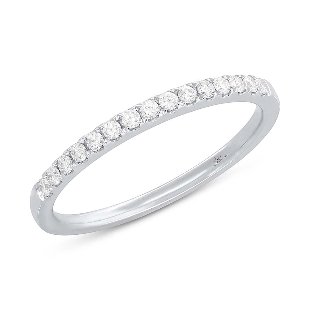 14K White Gold Diamond Band