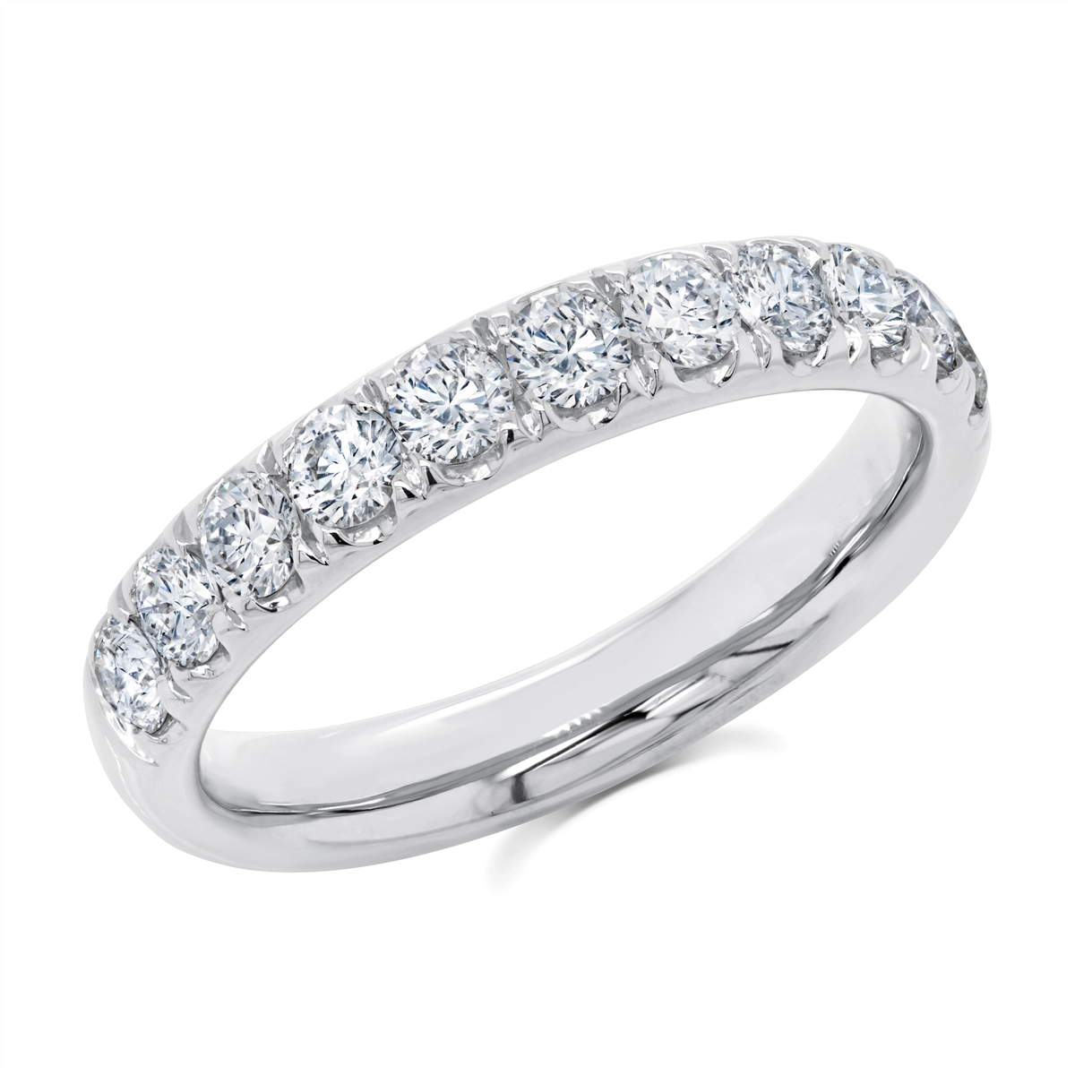 14K White Gold Diamond Band