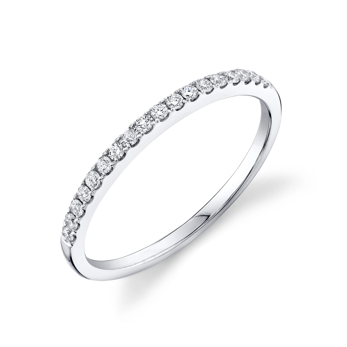 14K White Gold Diamond Band