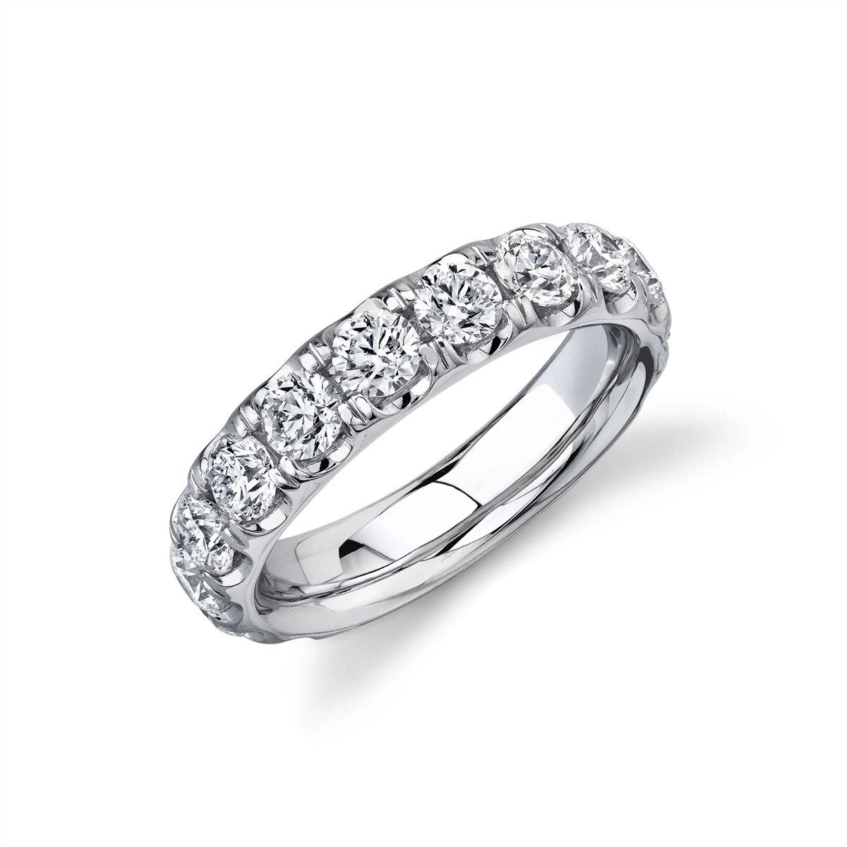 14K White Gold Diamond Band