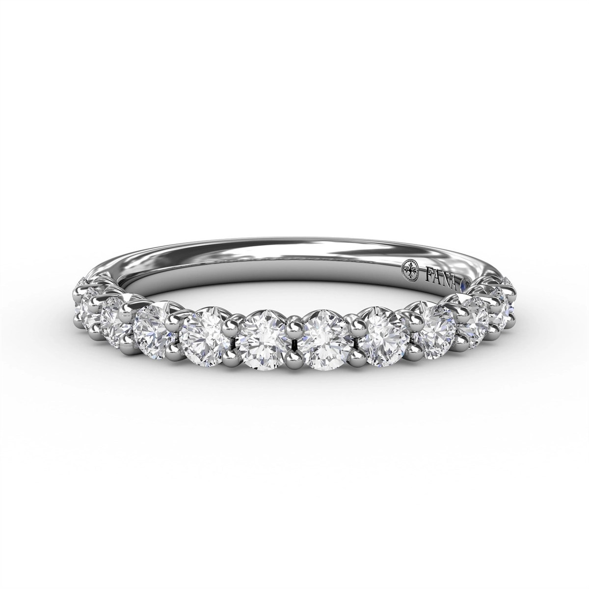 14K White Gold Diamond Band