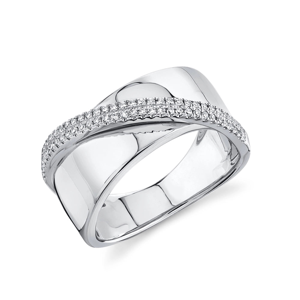 14K White Gold Diamond Bridge Ring