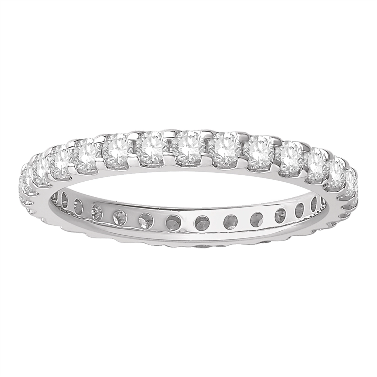 14K White Gold Diamond Eternity Band, Prong Set