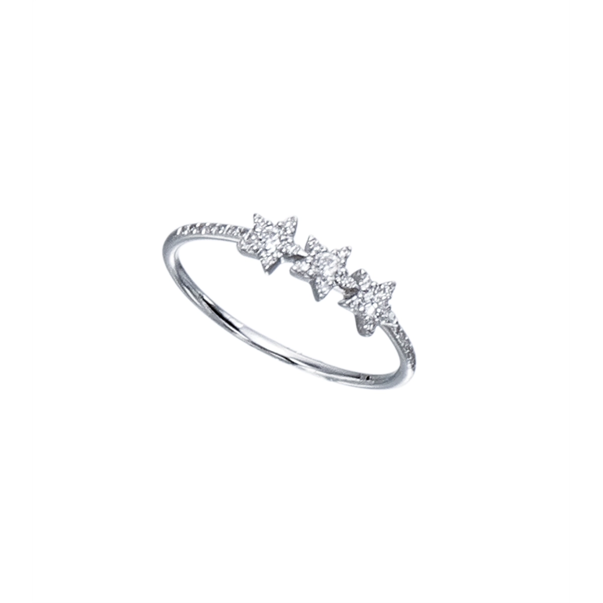 14K White Gold Diamond Star Ring