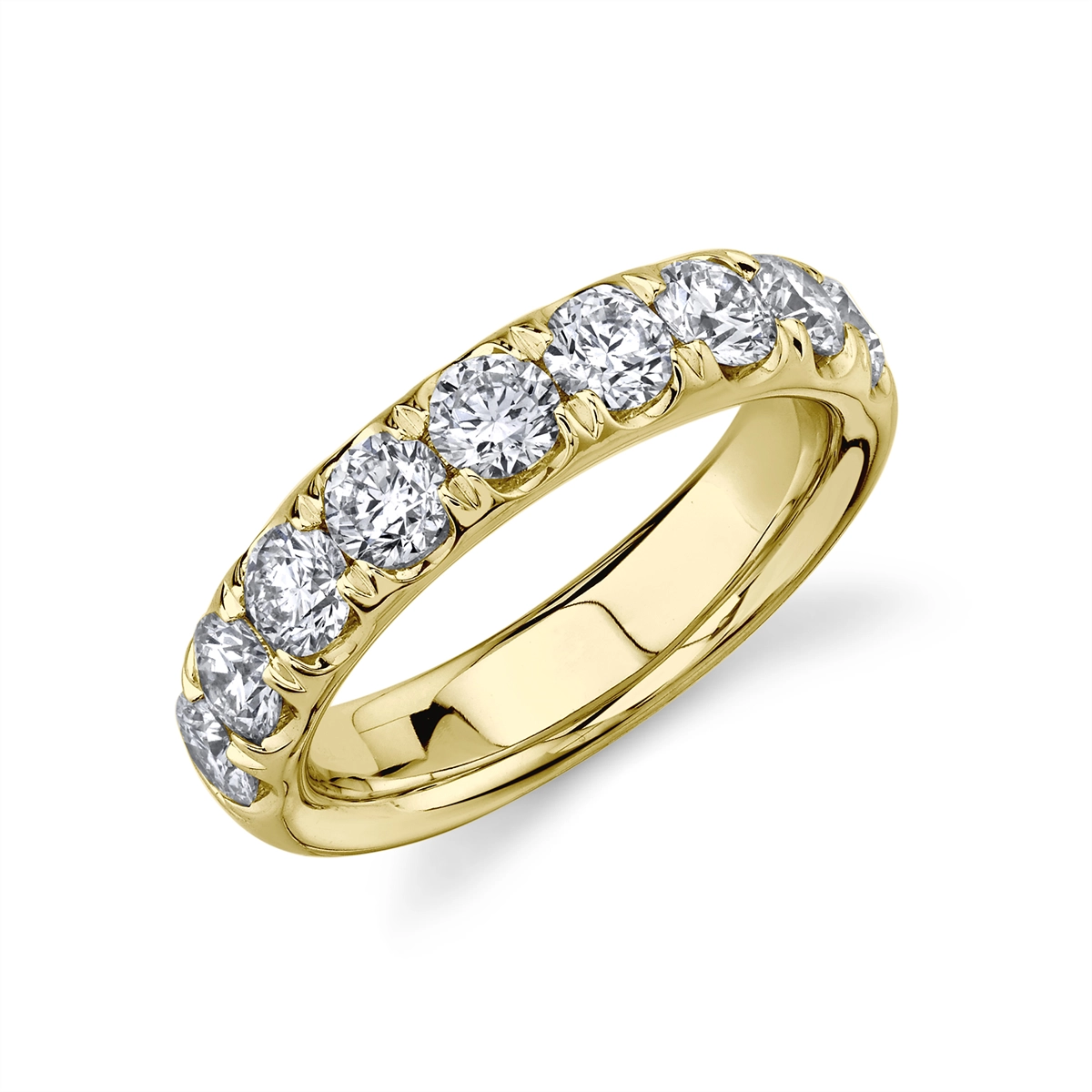 14K Yellow Gold Diamond Eternity Band, Prong Set