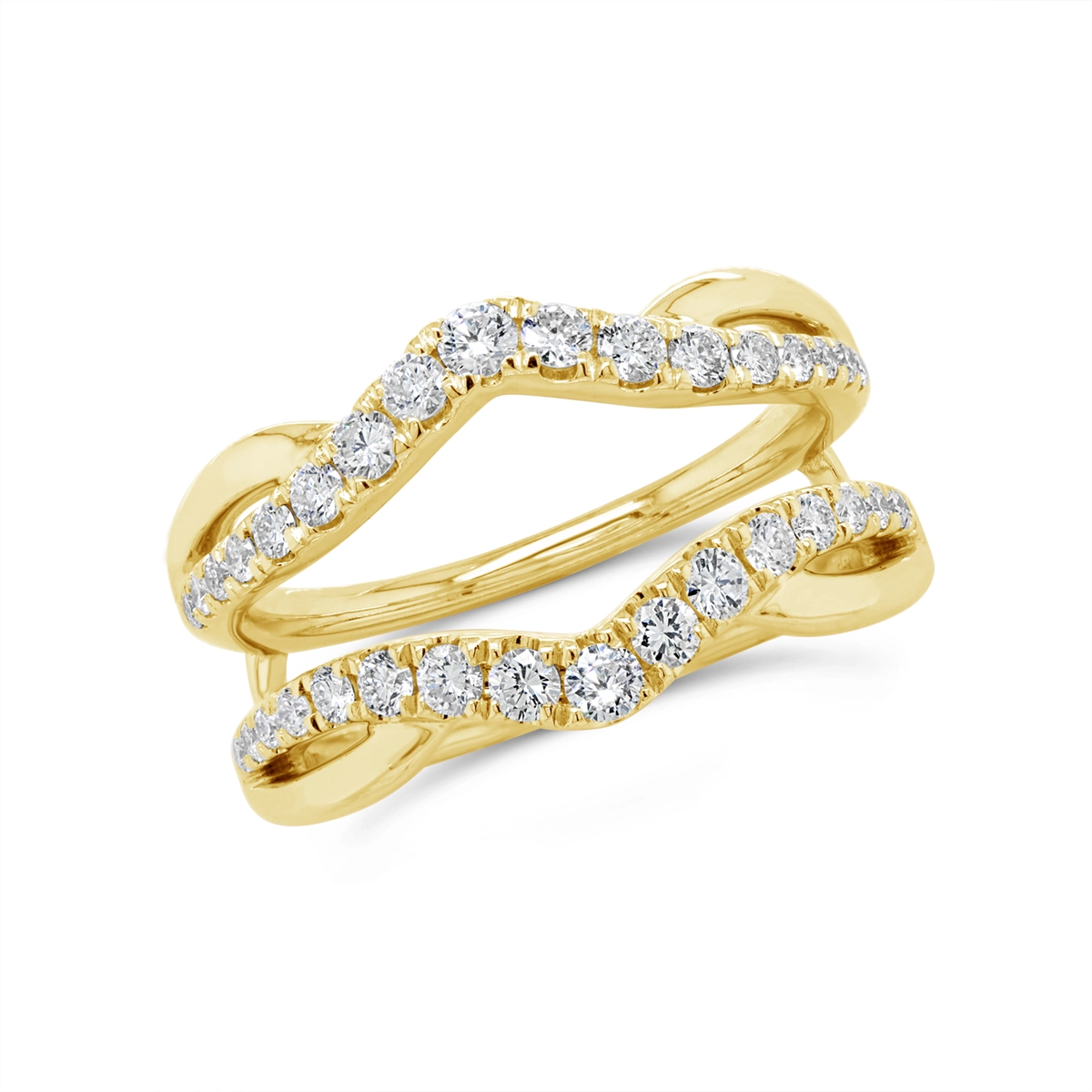 14K Yellow Gold Diamond Ring Guard