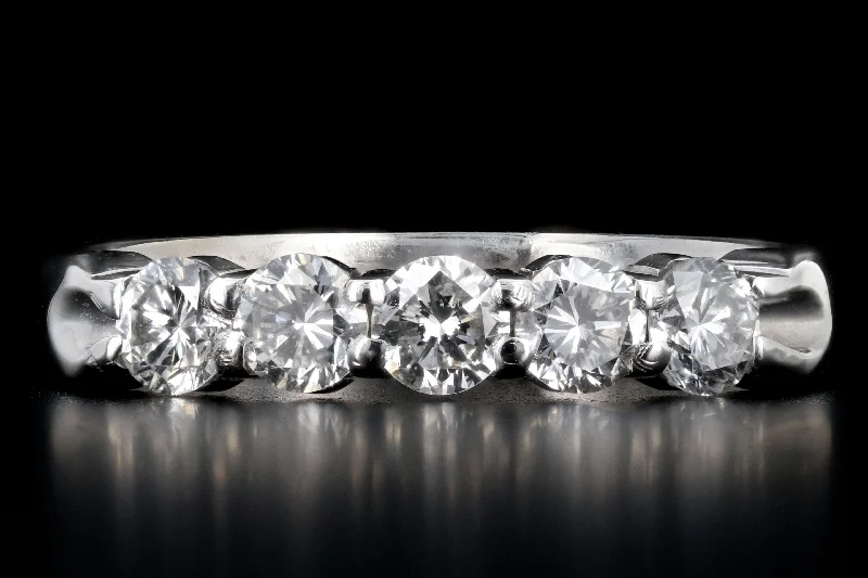 14k White Gold .59 Carat Diamond Band