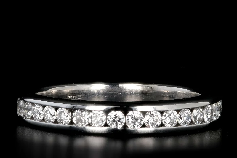 Modern 14K White Gold .35 Carat Diamond Half Band