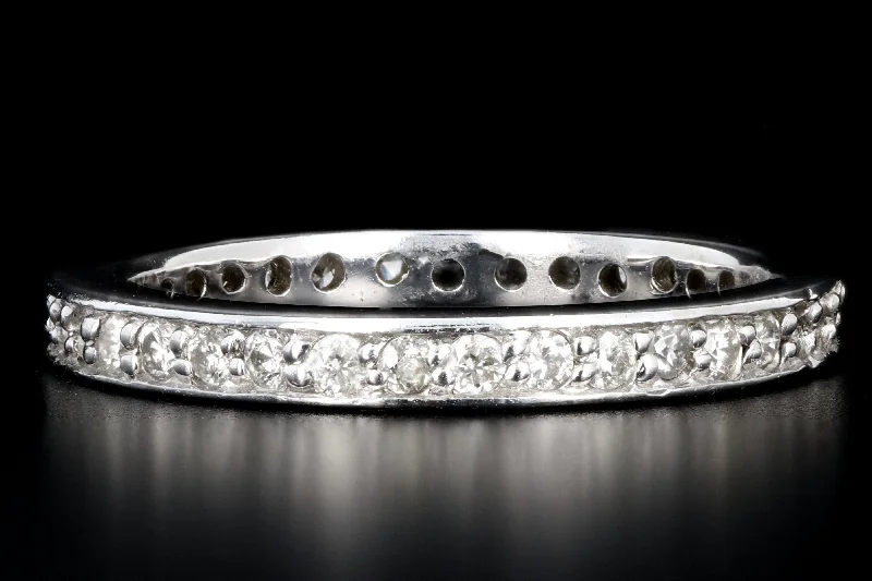 Modern 14K White Gold .50 Carats Round Brilliant Cut Diamond Eternity Band