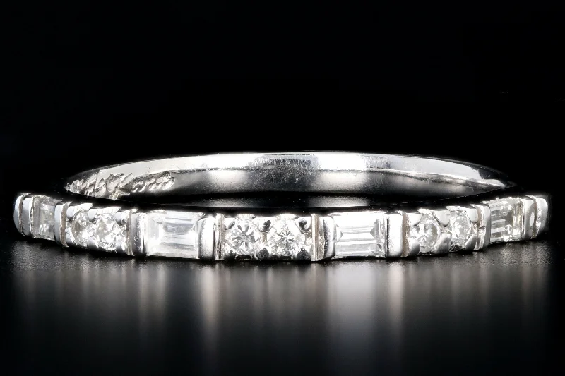 Modern Kirk Kara 18K White Gold  .25 Carat Diamond Half Band