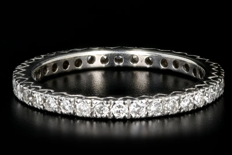 Vintage 14K White Gold .50 Carat Round Brilliant Cut Diamond Eternity Band