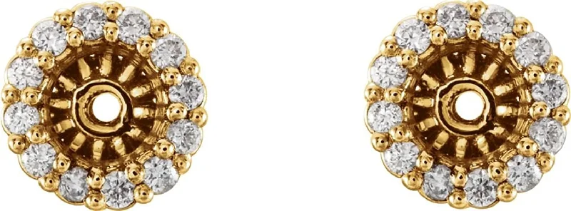 Diamond Cluster Earring Jackets,14k Yellow Gold (4.1MM) (0.16 Ctw, G-H Color, I2 Clarity)