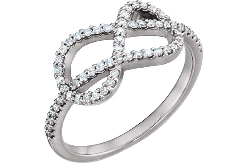 Diamond Knot Ring, Rhodium-Plated 14k White Gold (1/3 Ctw, Color G-H, Clarity, Size 6