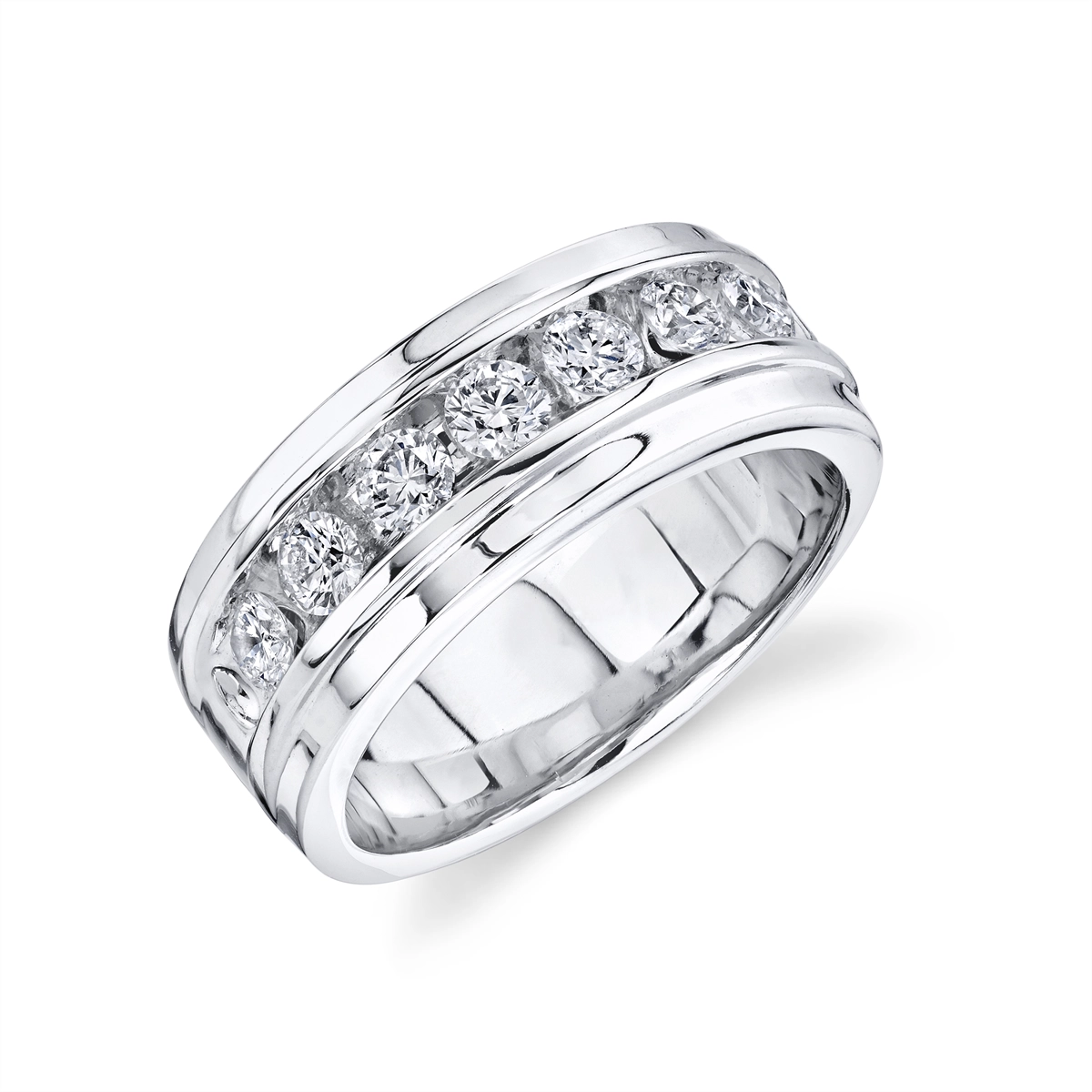 Gent's 14K White Gold Diamond Band