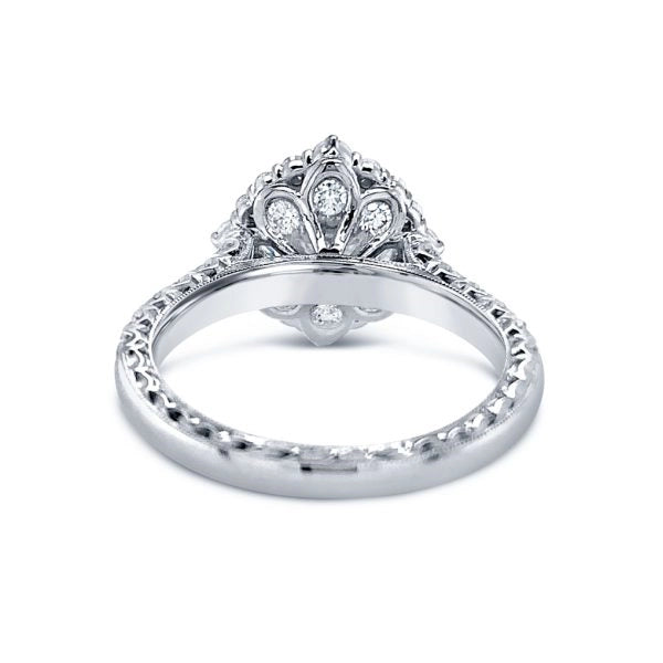 Jack Kelege 18K White Gold Semi Mount Diamond Ring