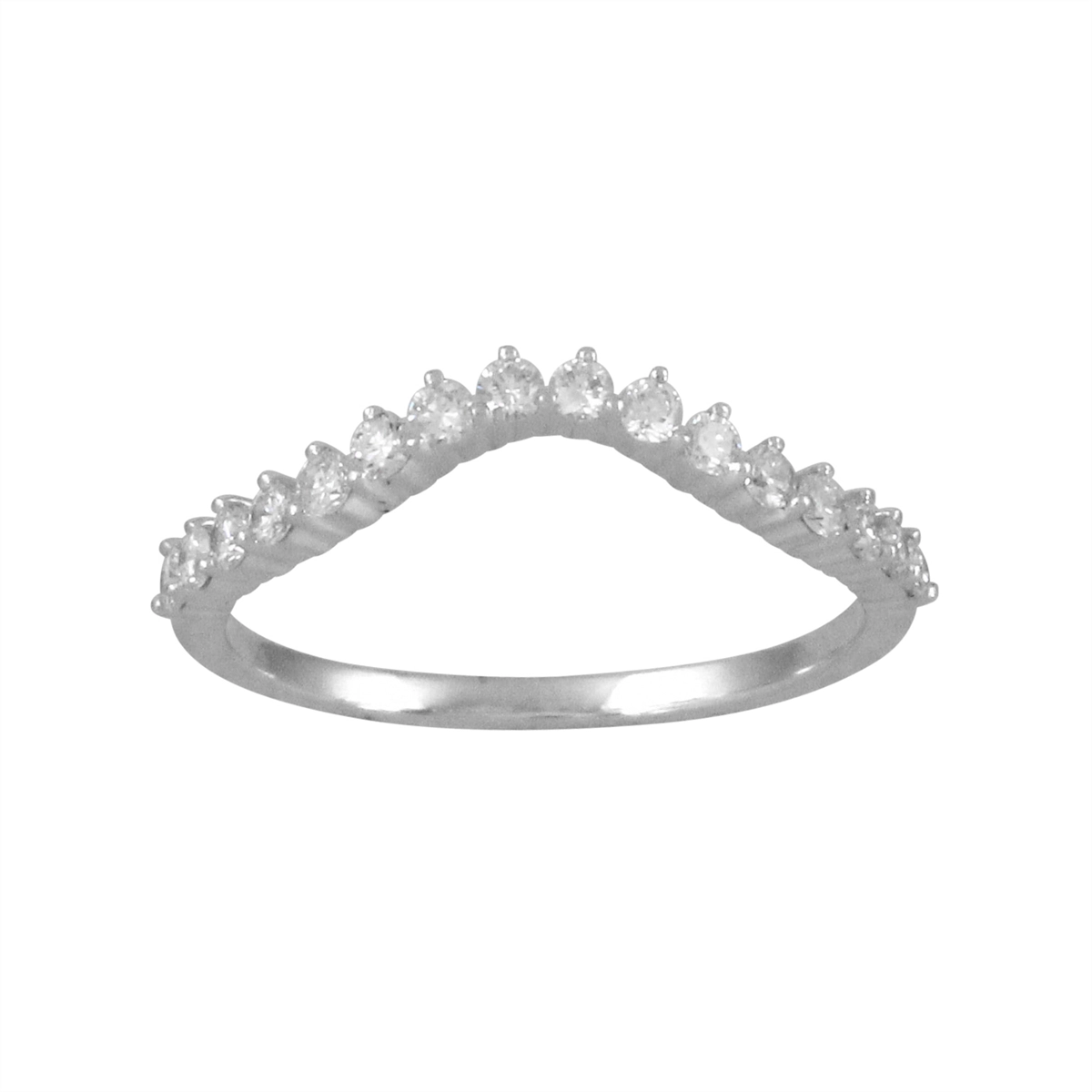 Little Bird Bridal 18K White Gold Curved Diamond Band