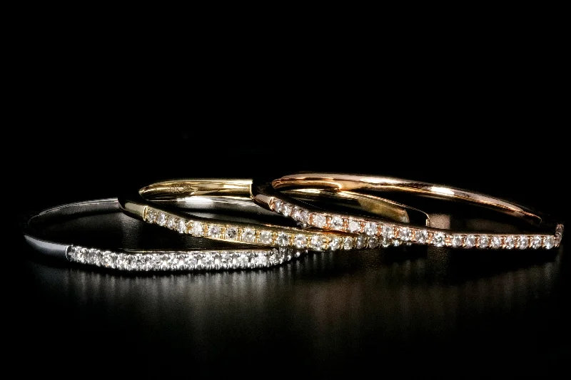 Modern 14K White, Yellow, or Rose Gold .07 Carat Diamond Half Bands