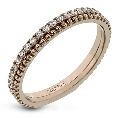 Simon G 18K Rose Gold Diamond Band with Layer of Beading