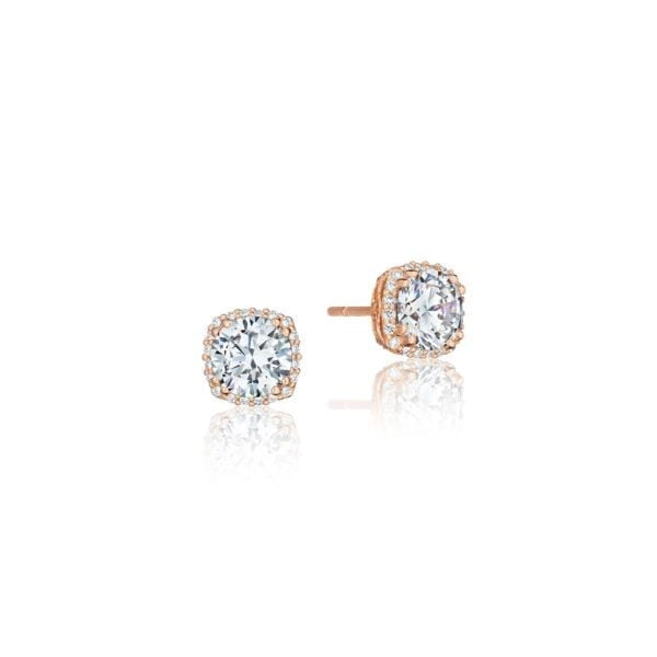 Tacori 14K Rose Gold Dantela Diamond Bloom Earring Mounts, 6mm