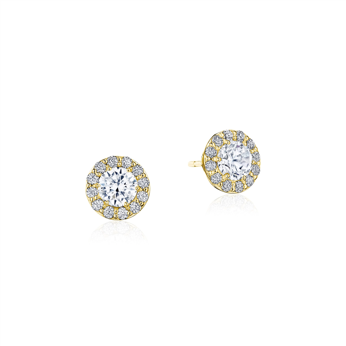 Tacori 14K Yellow Gold Round Single Bloom Diamond Earring Mounts, 5.5mm