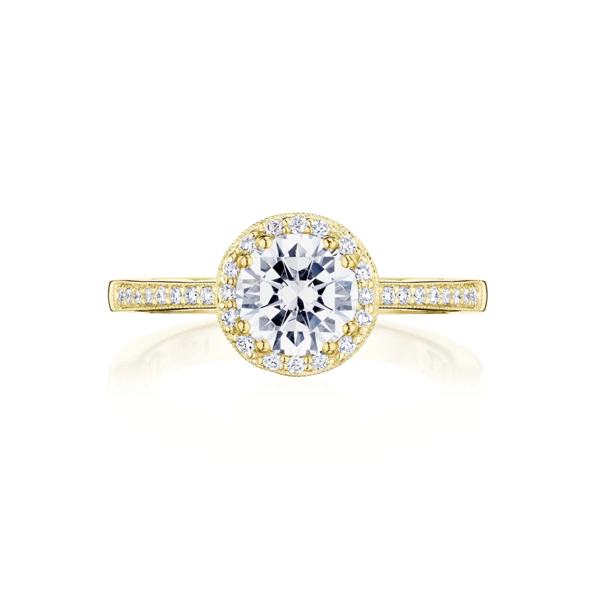 Tacori Coastal Crescent 14K Yellow Gold Round Diamond Ring