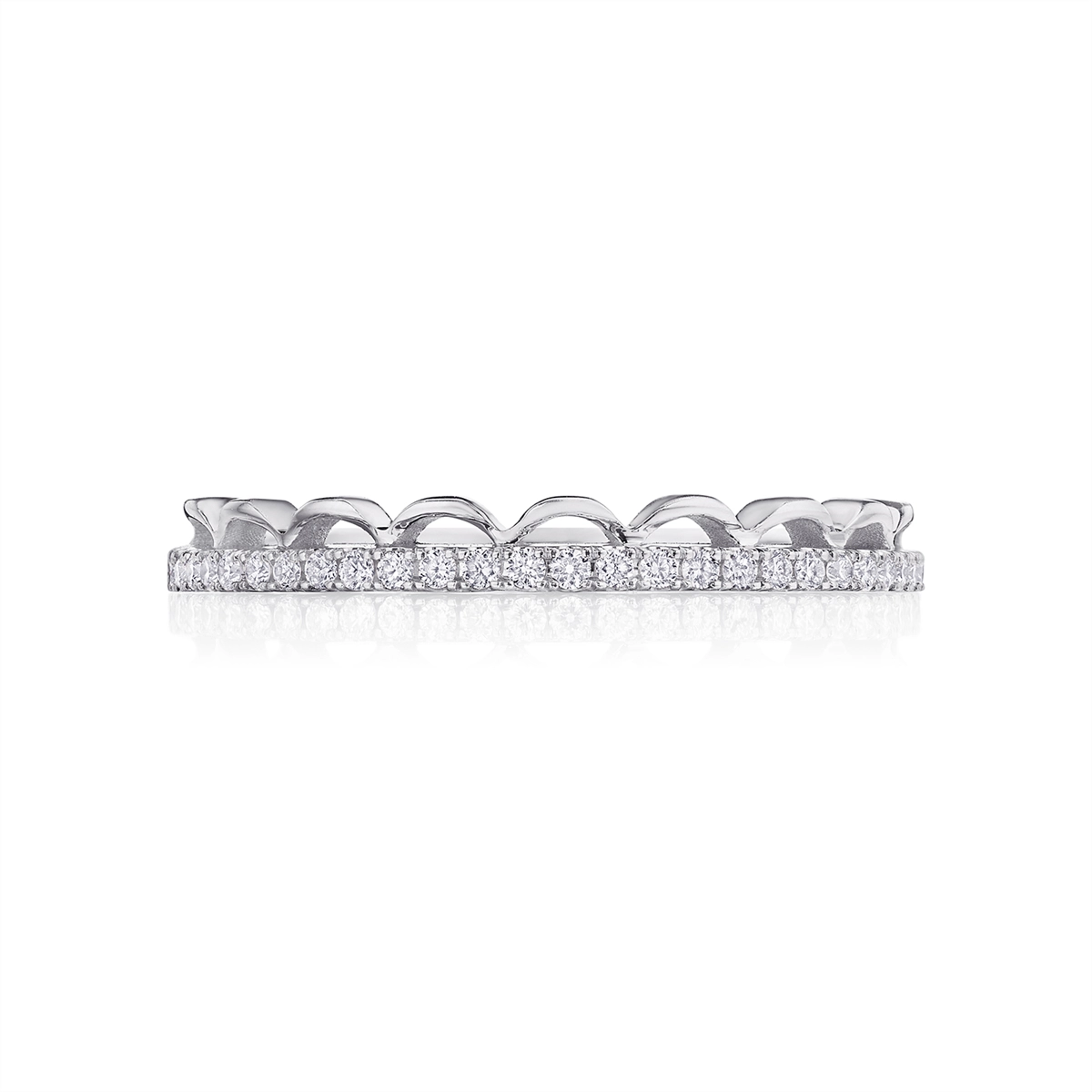 Tacori Crescent Crown 18K White Gold Diamond Ring