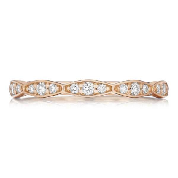 Tacori Sculpted Crescent 18K Rose Gold Diamond Band, Pretty in Pink