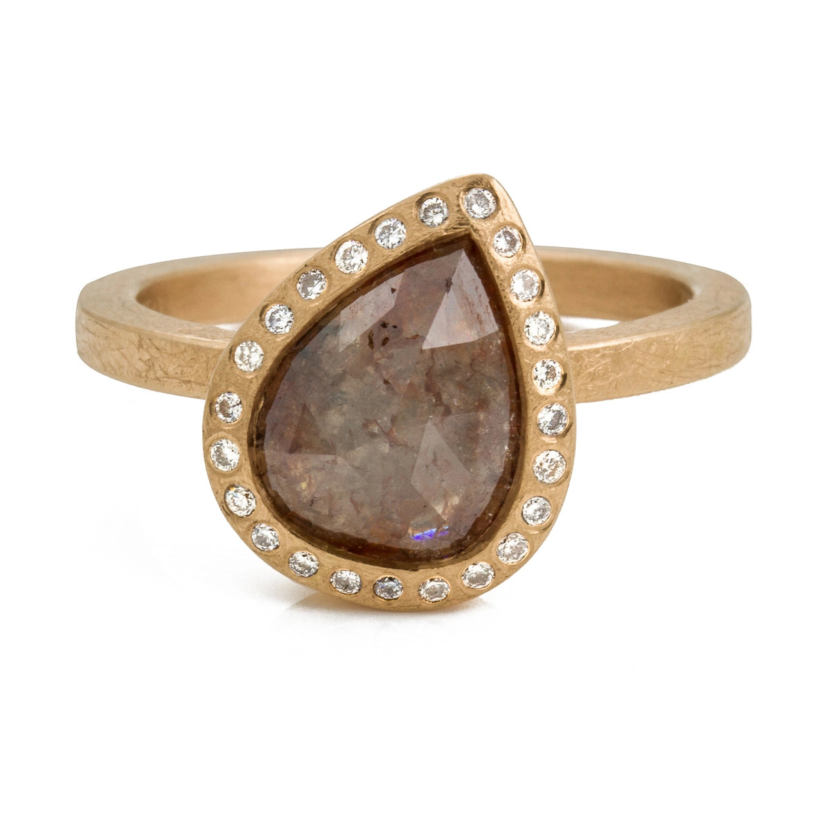 Todd Reed Rose Gold Pear Shape Diamond Ring